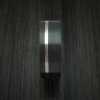 Black Zirconium and Platinum Ring Custom Made Band