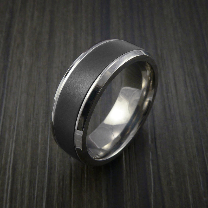 Elysium Black Diamond and Titanium Tension Ring or Wedding Band