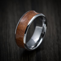 Tungsten Men's Ring with Rosewood Wood Inlay