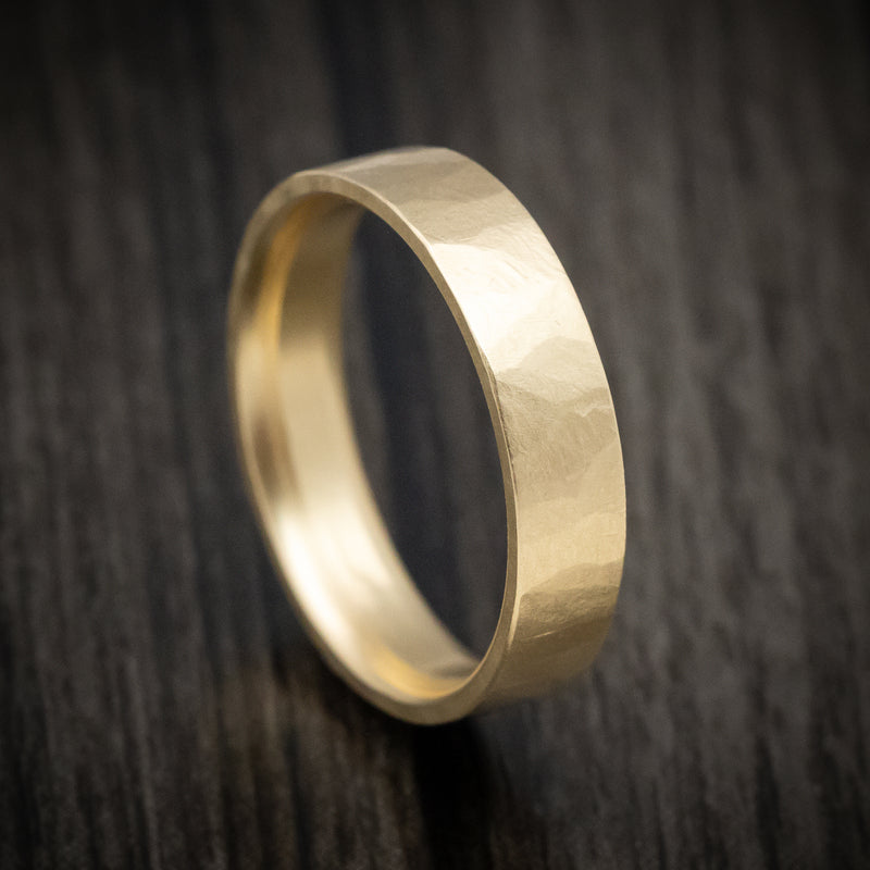 Hand-Forged 14K Gold Ring Custom Made Men's Band | REVOLUTION