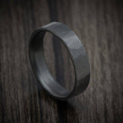 Hand-Forged Black Zirconium Ring Custom Made Men's Band