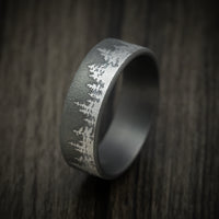 Darkened Tantalum Spruce Pine Tree Design Men's Ring