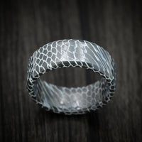 Darkened Superconductor Men's Ring with Cerakote Accent Grooves Custom Made Band