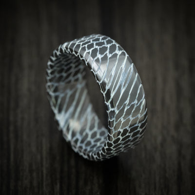 Darkened Superconductor Men's Ring with Cerakote Accent Grooves Custom Made Band