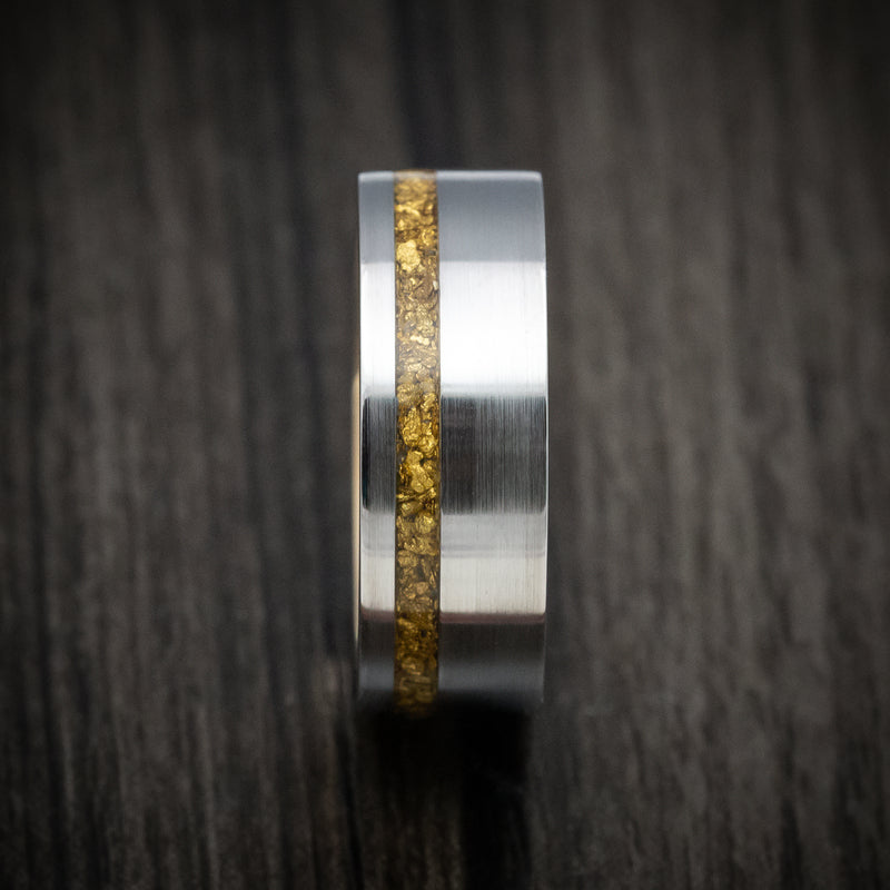 Men's 14k Yellow Gold Nugget Wedding Band - Textured Solid Gold Ring, Size 5.75, Handmade In USA