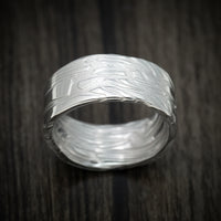 Scale Kuro Damascus Steel Men's Ring Custom Made Band