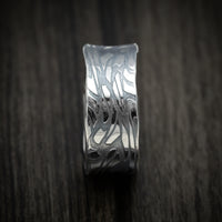 Scale Kuro Damascus Steel Men's Ring Custom Made Band