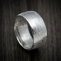 Kinetic Kuro Damascus Steel Men's Ring Custom Made Band