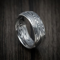 Kinetic Kuro Damascus Steel Men's Ring Custom Made Band