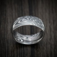 Kinetic Kuro Damascus Steel Men's Ring Custom Made Band