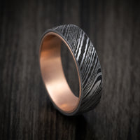 Tamascus+ Tantalum and 14K Gold Men's Ring Woodgrain Pattern Custom Made Band