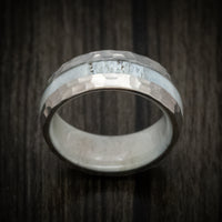 Titanium Hammered Antler Men's Ring Custom Made Band