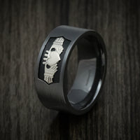 Black Zirconium Celtic Claddagh Men's Ring with Cerakote Custom Made