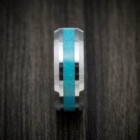 Tungsten Men's Ring with Opal Inlay Custom Made