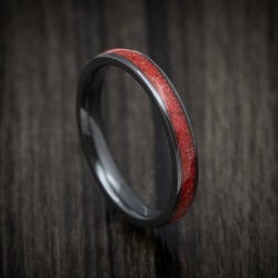 Black Zirconium and Coral Men's Ring Custom Made