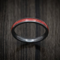 Black Zirconium and Coral Men's Ring Custom Made