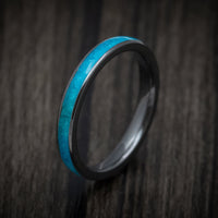 Black Titanium and Turquoise Men's Ring Custom Made