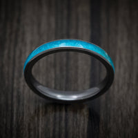 Black Titanium and Turquoise Men's Ring Custom Made