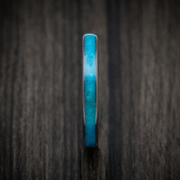 Black Zirconium and Turquoise Men's Ring Custom Made