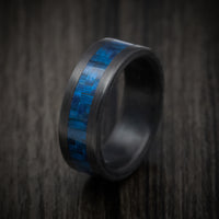 Carbon Fiber and Blue Carbon Fiber Men's Ring