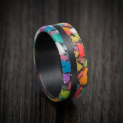 Carbon Fiber and Prism Composite Glow Men's Ring