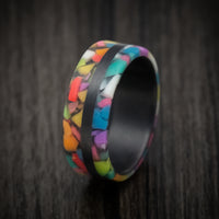 Carbon Fiber and Prism Composite Glow Men's Ring