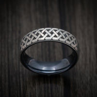 Black Titanium Celtic Love Knot Mens Ring