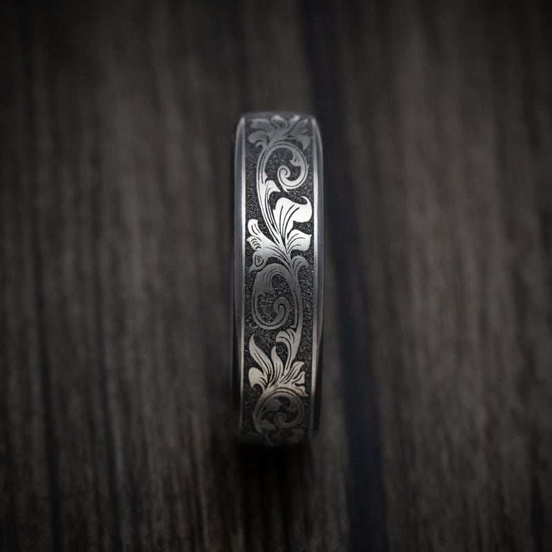 Poesy Wedding Band, Womens Victorian Style Carved Floral Silver Ring –  Fifth Heaven Designs