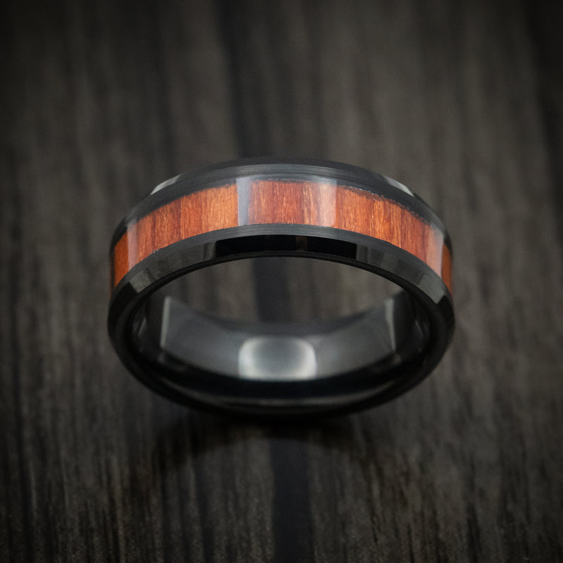 Wood Rings for Men Black Tungsten Rings with Wood Inlay | Urban Designer 7
