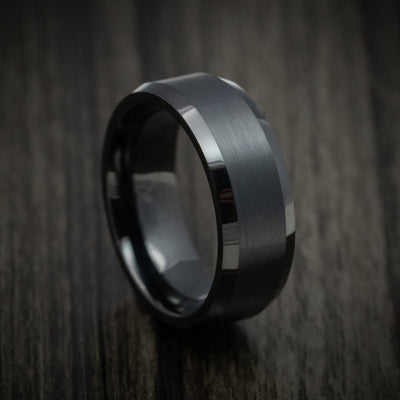 Black Tungsten Men's Ring with Satin Finish Band
