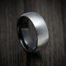 Gunmetal Tungsten Men's Ring with Black Tungsten Sleeve Custom Made Band