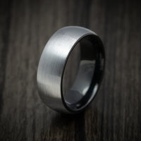 Gunmetal Tungsten Men's Ring with Black Tungsten Sleeve Custom Made Band