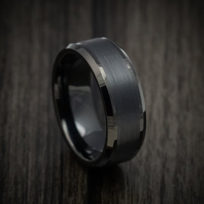 Black Tungsten Men's Ring with Satin Finish Band