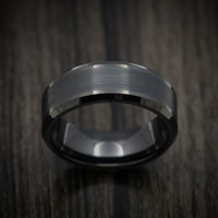 Black Tungsten Men's Ring with Satin Finish Custom Made Band