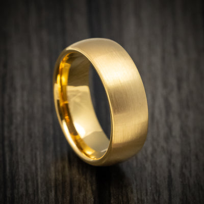 Golden Tungsten Men's Ring with Satin Finish Band