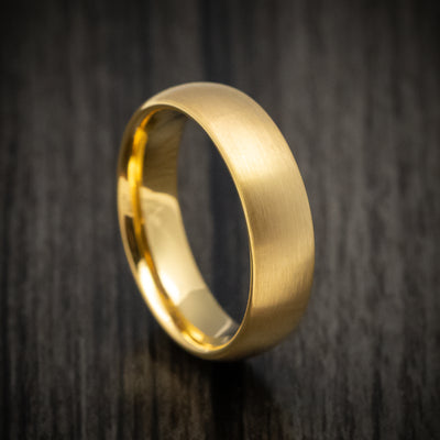 Golden Tungsten Men's Ring with Satin Finish Band