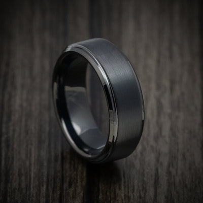 Black Tungsten Men's Ring with Satin Finish Band
