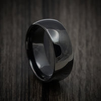 Black Tungsten Men's Ring with Polish Finish Custom Made Band