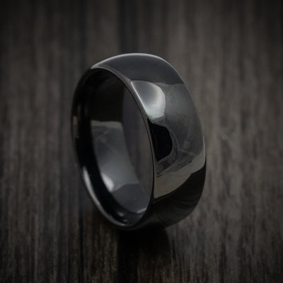 Black Tungsten Men's Ring with Polish Finish Band