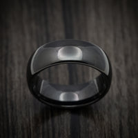 Black Tungsten Men's Ring with Polish Finish Custom Made Band