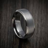 Gunmetal Tungsten Men's Ring with Satin Finish Custom Made Band