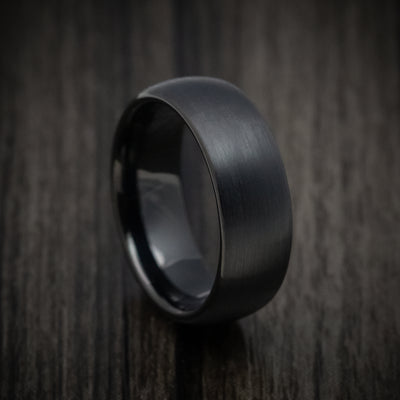 Black Tungsten Men's Ring with Satin Finish Band