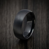 Black Tungsten Men's Ring with Satin Finish Custom Made Band