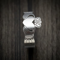 Titanium Celtic Claddagh Cut-Out Men's Ring Custom Made