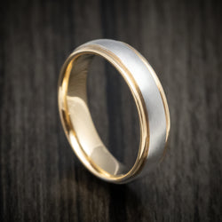 Two-tone 14K Yellow and White Gold Wedding Men's Band