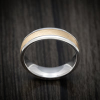 Two-tone 14K Yellow and White Gold Wedding Men's Band