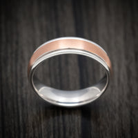 Two-tone 14K Rose and White Gold Wedding Men's Band