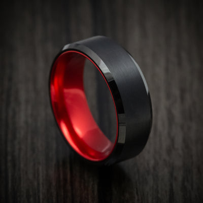 Tungsten and Anodized Sleeve Custom Made Men's Ring