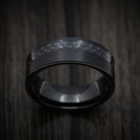 Black Tungsten Men's Ring with Black Carbon Fiber Inlay Custom Made Band