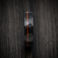 Black Tungsten Men's Ring with Koa Wood Inlay Custom Made Band